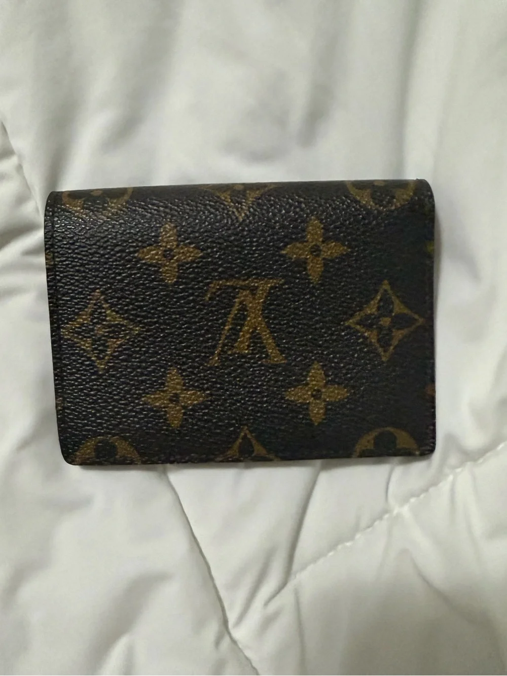 Louis Vuitton Monogram Card Case — Brown with Red Snap